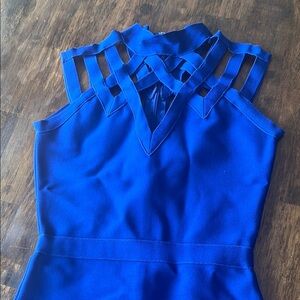 Strappy Blue Bandage Dress